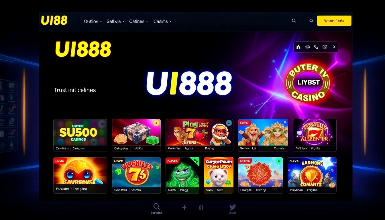 UU88 online casino platform showcasing engaging games, secure betting options, and a vibrant user interface to attract players.