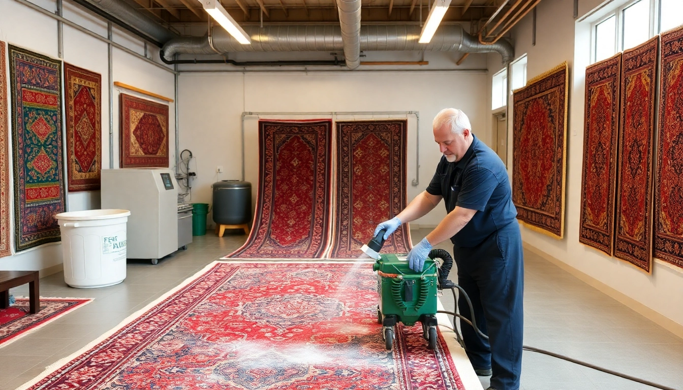 Skilled team performs Lavaggio tappeto Milano with advanced equipment on vibrant, delicate