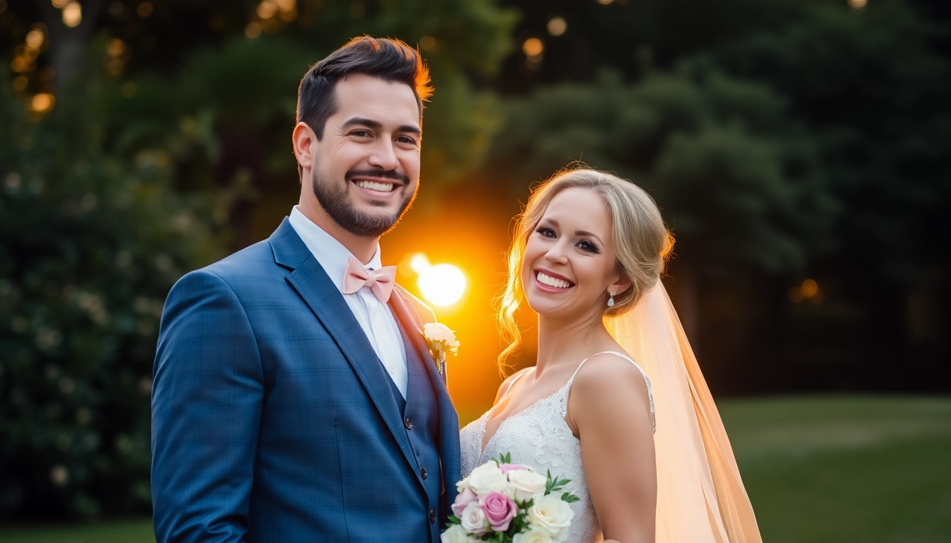 Beautiful couple engaged in eskuvo fotozas with natural light and lush outdoor scenery,